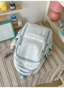 Leuke Japanse stijl polkadot rugzak voor schoolmeisjes, lichtgewicht, schattig en comfortabel.