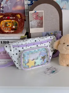 Sac it transparent avec motif étoile sac de poitrine sac bandoulière style collège