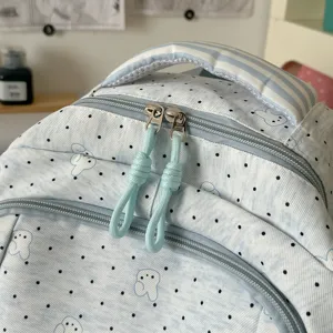 Japans stijl zoete polkadot rugzak voor vrouwen studenten, lichtgewicht en frisse dagelijkse tas.