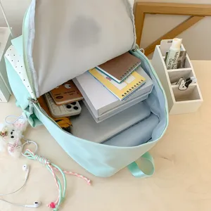Japanse stijl frisse mintgroene schoolrugzak met grote capaciteit voor studenten.