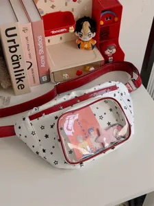 Sac bandoulière Itabag avec fenêtre transparente imprimé étoiles blanc femme