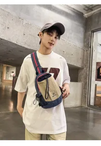 Bolso bandolera de pecho para hombre y mujer, mochila cruzada elegante de colores.