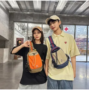 Bolso bandolera ligero para exteriores de hombre y mujer, bolso cruzado de diseño bicolor.