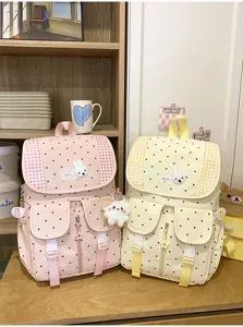 Koreaanse stijl polka dot vintage rugzak schattige casual schooltas voor meisjes en studenten