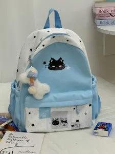 Leuke blauw-witte sterren rugzak voor meisjes, grote capaciteit schooltas voor studenten.