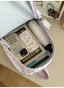 Leuke paarse schoolrugzak grote capaciteit studenten tas voor tienermeisjes detail