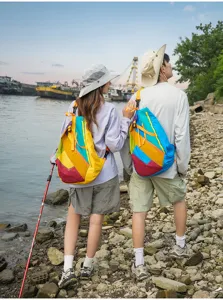 Outdoor folding couple backpack, large capacity portable fashion sports travel bag.