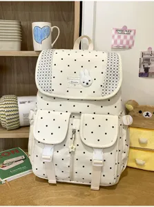 Koreaanse stijl polkadot retro rugzak schattige casual schooltas voor studenten