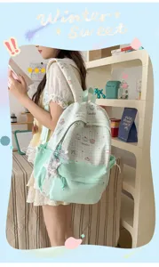 Japans kleurenwisselend studentenrugzak lichtgewicht grote capaciteit schooltas voor meisjes