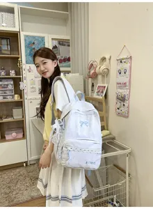 Japanse stijl schattige strik rugzak voor vrouwen studente grote capaciteit casual