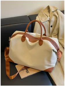 Canvas reistas lichtgewicht grote capaciteit casual zakenreis schoudertas voor vrouwen.