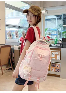 Sac à dos rose grande capacité femme jolie étoile voyage sac d'école pour loisirs