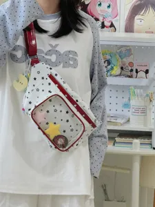Sac ita transparent avec fenêtre claire sac de poitrine motif étoile bandoulière