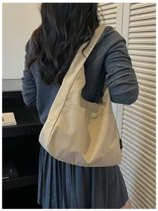 Minimalistische Segeltuch Tragetasche Freizeit Schultertasche Damen Pendler Handtasche