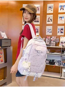 Sac à dos décontracté à motif d'étoiles, grande capacité pour femmes. Léger et stylé.