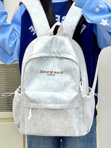 Lässiger grauer Rucksack für Studenten, leichter Alltags-Schulrucksack mit vielen Fächern.
