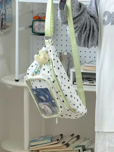 Sac Bandoulière Toile Transparent Ita Bag Motif Étoile Mignon Sac Poitrine Casual Quotidien