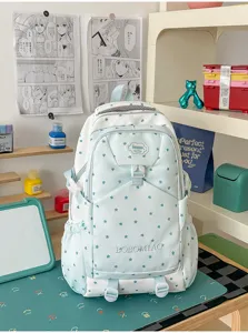 Grand sac à dos d'école pour filles décontracté mignon imprimé étoile voyage léger