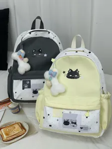 Leuke zwarte kat design studenten rugzak grote capaciteit casual schooltas mooi
