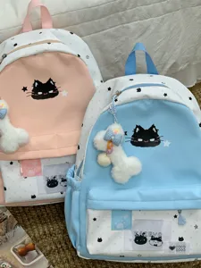 Leuke ster kat print canvas schoolrugzak grote capaciteit casual dagrugzak voor