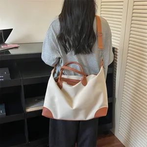 Dames Reistas Grote Capaciteit Canvas Casual Duffle Bag Voor Weekend Yoga Fitness Gym Bag Lichtgewicht Oxford Schoudertas Handtas