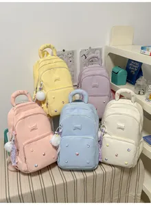 Leuke pastelkleurige meisjes schoolrugzak grote capaciteit lichtgewicht kawaii tas
