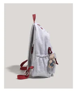 Stylish embroidery letter women backpack large capacity school bag for daily travel.