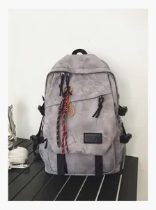 Sac a dos de loisir camouflage gris pour etudiants avec grande capacite et design robuste