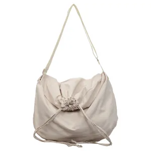 Sac bandoulière décontracté à cordon, grande capacité, sac hobo souple, unie sac porté épaule