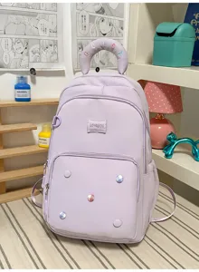 Leuke pastel paarse schoolrugzak grote capaciteit studenten tas casual dagelijkse reis