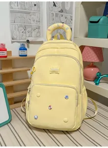 Lichtgeel schattig studentenrugzak grote capaciteit casual dagrugzak voor tiener meisjes