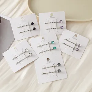 Minimalistische Runde Strass Haarklammer Set Galvanisierte Metall Kristall Haarspange Für Damen Geometrischer Mode Haarschmuck