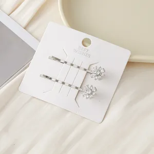 Pinces à cheveux fleur en zircon style coréen épingles en métal brillant accessoires coiffure