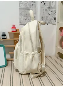 Leuke grote crèmewitte schoolrugzak voor tienermeisjes casual reistas voor school