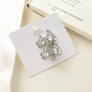 Silver rhinestone puppy hair clip sparkling crystal side clip cute hair accessories for women