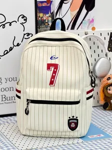 Japanese style pinstripe backpack student large capacity casual school bag daily daypack