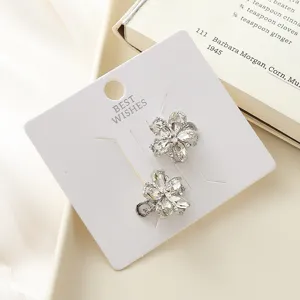 Sparkling crystal flower hair clip cute side hair pin elegant hair accessory for women