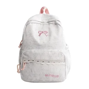 Leuke strik schoolrugzak voor tienermeisjes, trendy Japanse stijl grote capaciteit.