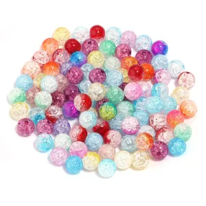 Colorful crackle glass beads mixed color crystal crack stones for DIY handmade jewelry making