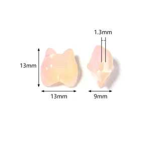 Rosa Aurora Glas Katzen Perlen, süße Tierform lose Perlen für DIY handgemachte Armbänder Schmuck.
