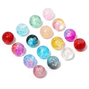 Colorful crackle glass beads for DIY fairy style bracelets and jewelry making accessories.
