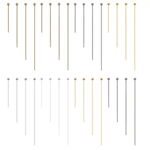 DIY metal ball headpins for jewelry making, beading, and crafting in multiple sizes.