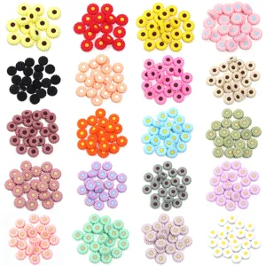 Perles marguerites en silicone colorées breloques fleurs pour la fabrication de bijoux DIY