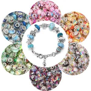 Faceted Resin Large Hole Spacer Beads Colorful Cartoon Fruit Patterns Loose Charm Beads For DIY Bracelet Necklace Making Jewelry Findings Craft