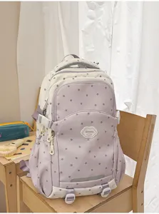 Leuke Koreaanse stijl schoolrugzak met sterrenpatroon voor tienerdermeisjes dagelijks