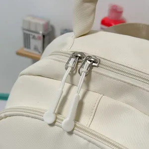Witte canvas rugzak casual student schooltas lichtgewicht reizen dagelijks rugzak
