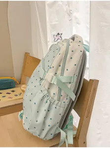 Koreaanse stijl chique rugzak voor meisjes schattige casual schooltas met sterrenmotief