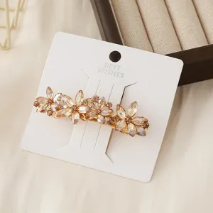 Crystal floral hair clip rhinestone barrette elegant hair accessories for daily wear
