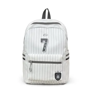 Japanese style striped backpack casual lightweight school bag for students white casual daypack