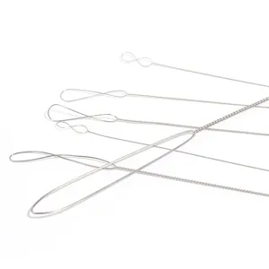 Stainless steel big eye beading needles set for DIY jewelry making, bracelets, and necklaces detail.
